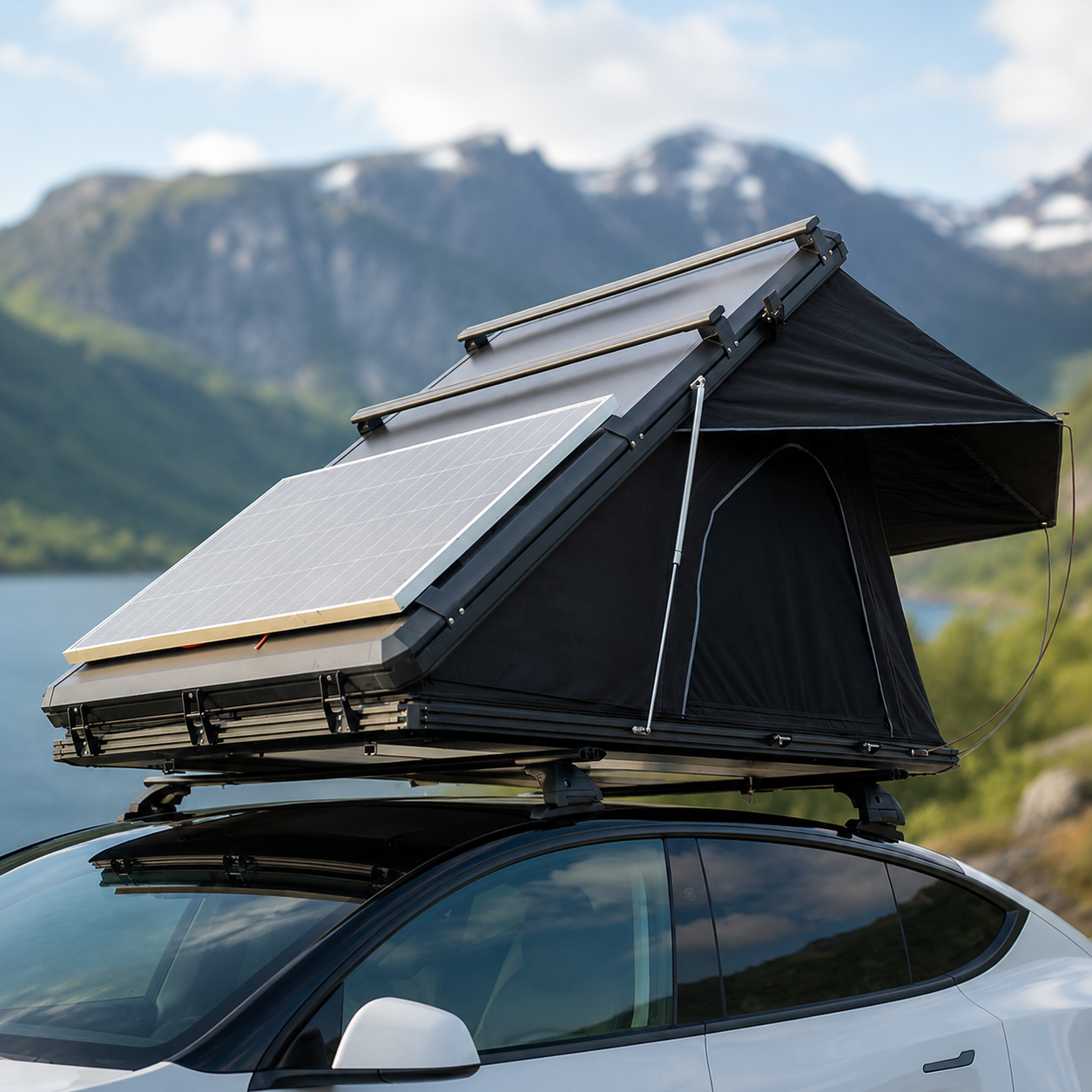 Aurora Aluminium Taktelt | Premium Taktelt med Solcellepanel, LED & Takstativ